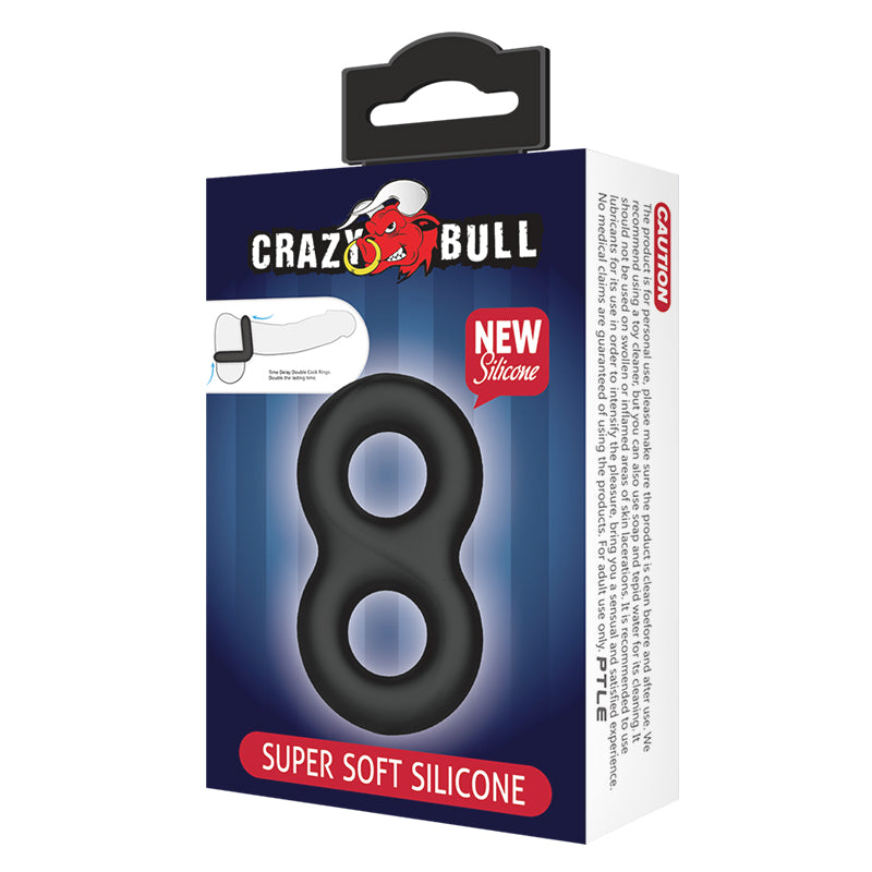 Crazy Bull Double Donut Cock & Ball Ring Black Cock & Ball Ring