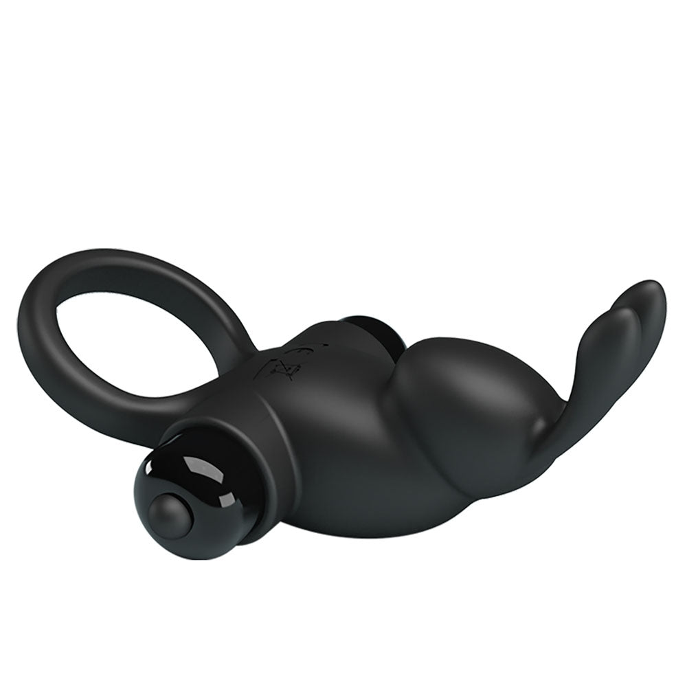 Party Up Larry Vibrating Cock Ring Black Vibrating Cock Ring