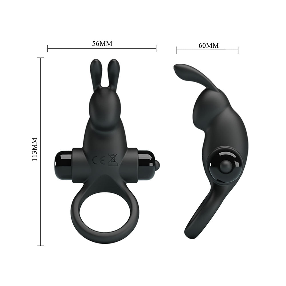 Party Up Larry Vibrating Cock Ring Black Vibrating Cock Ring