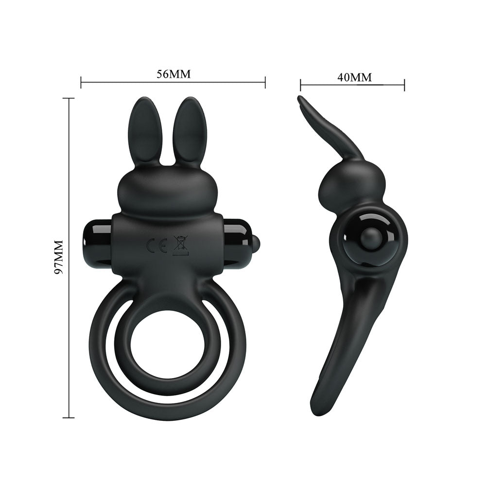 Party Up Lawrence Vibrating Cock Ring Black Vibrating Cock & Balls Ring