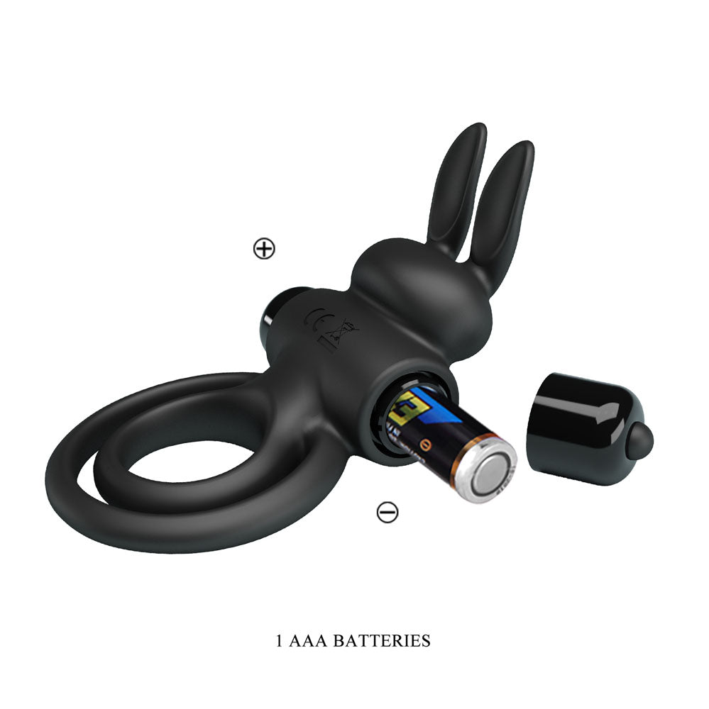 Party Up Lawrence Vibrating Cock Ring Black Vibrating Cock & Balls Ring