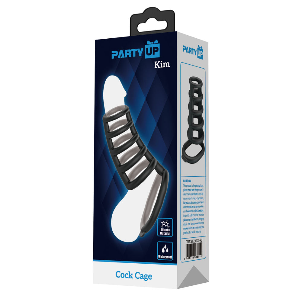 Party Up Kim Cock Cage Black Cock Ring Cage