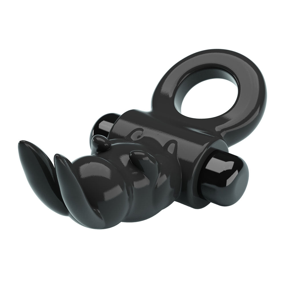 Party Up Leo Vibrating Cock Ring Black Vibrating Cock Ring