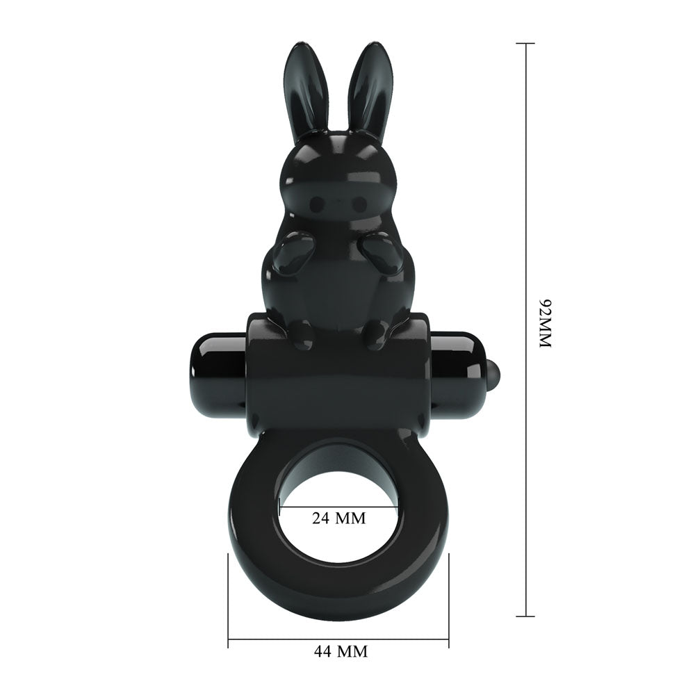 Party Up Leo Vibrating Cock Ring Black Vibrating Cock Ring