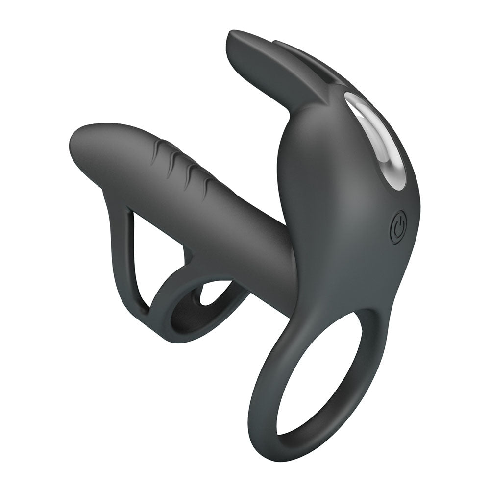 Party Up Mark Vibrating Penis Sleeve Black Usb Rechargeable Vibrating Cock Sleeve