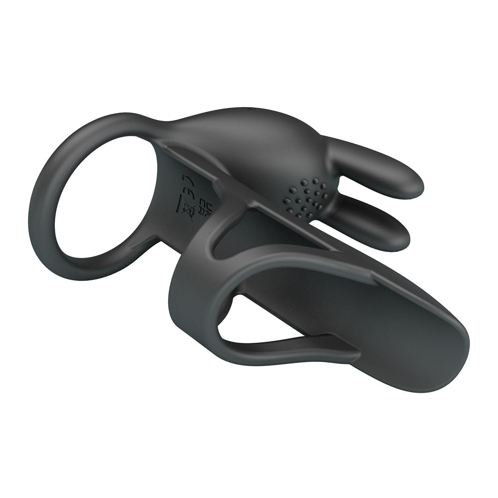 Party Up Mark Vibrating Penis Sleeve Black Usb Rechargeable Vibrating Cock Sleeve