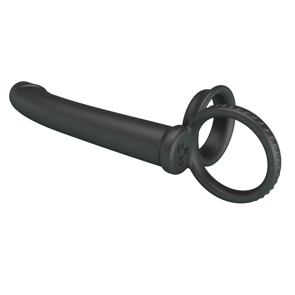 Party Up Martin Double Penetrator Black Cock & Ball Rings With Double Penetrator