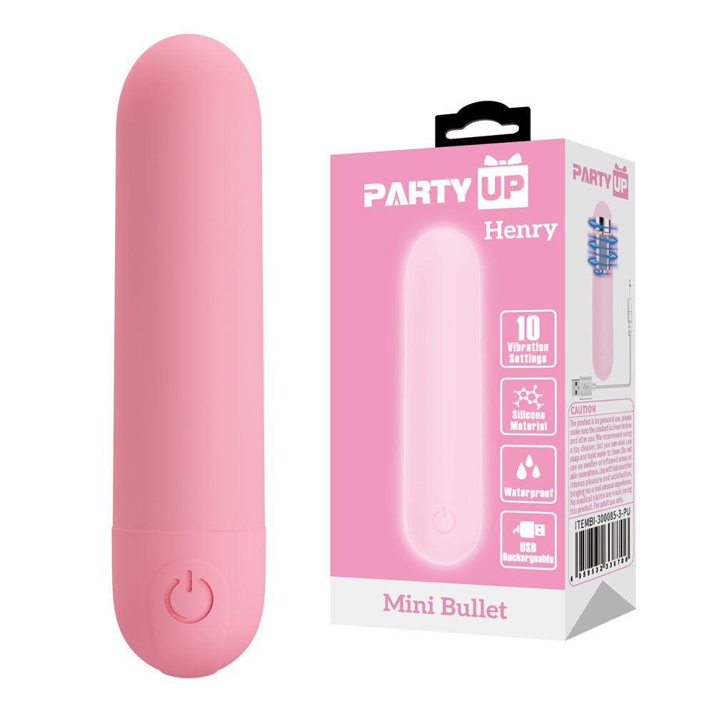 Party Up Henry Mini Bullet Pink Pink 8 Cm Usb Rechargeable Bullet