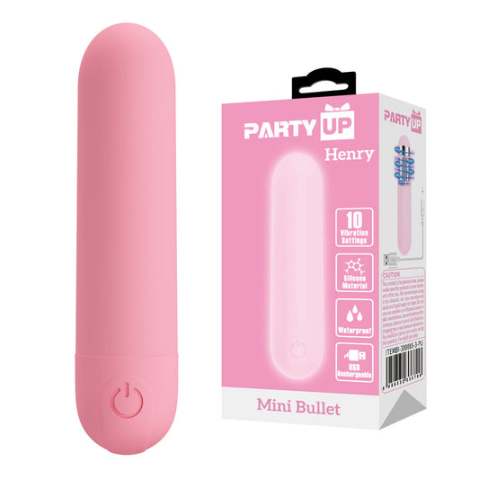Party Up Henry Mini Bullet Pink Pink 8 Cm Usb Rechargeable Bullet