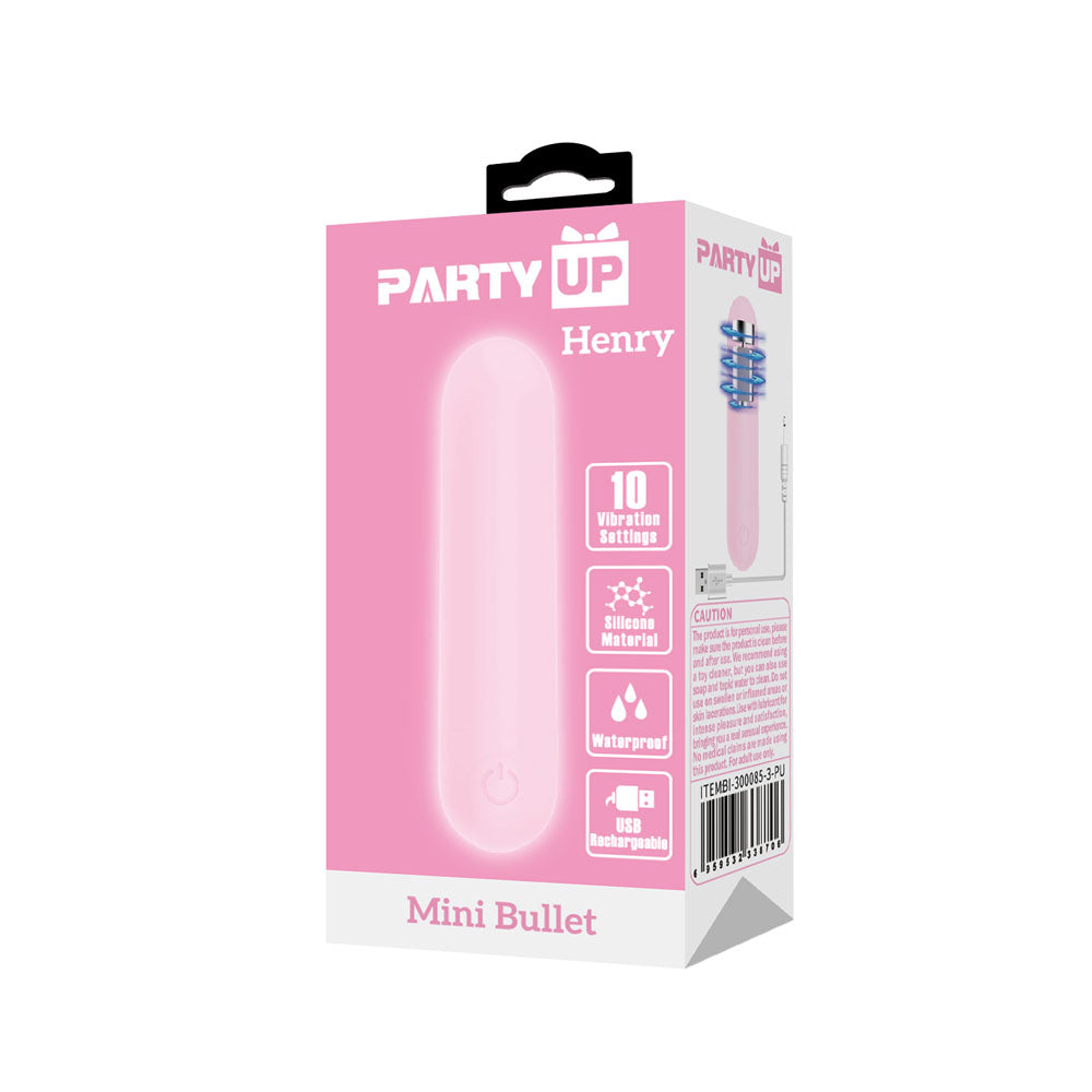 Party Up Henry Mini Bullet Pink Pink 8 Cm Usb Rechargeable Bullet