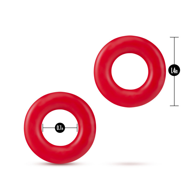 Stay Hard Donut Rings Red Cock Rings Set Of 2