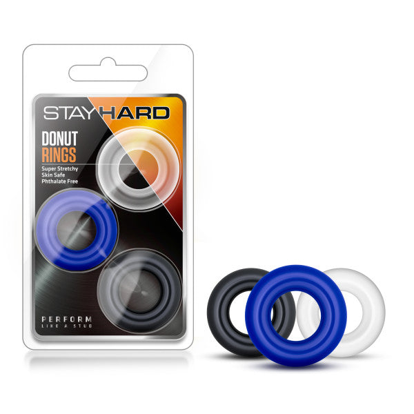 Stay Hard Donut Rings Coloured Cock Rings Set Of 3