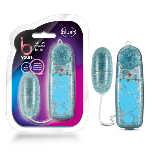 B Yours Glitter Power Bullet Blue Glitter Blue 5.5 Cm Bullet