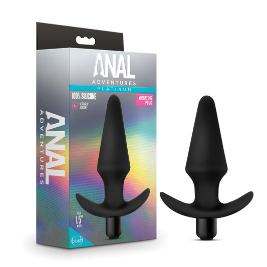 Anal Adventures Platinum Vibrating Plug Black 12.7 Cm (5'') Vibrating Butt Plug
