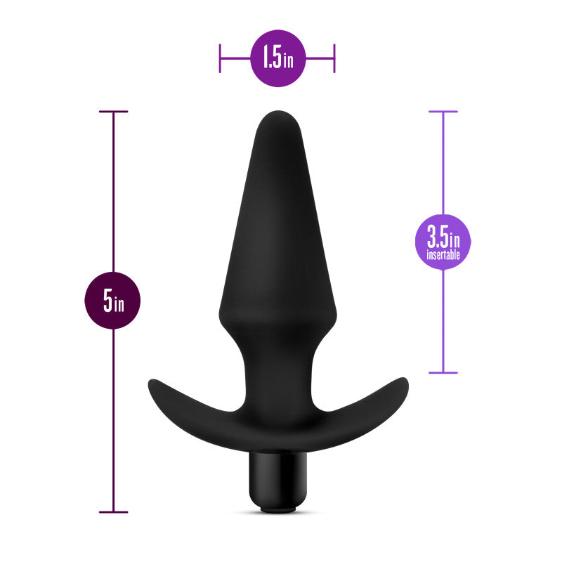 Anal Adventures Platinum Vibrating Plug Black 12.7 Cm (5'') Vibrating Butt Plug