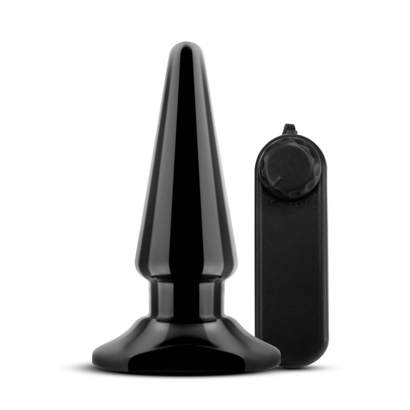 Anal Adventures Basic Vibrating Anal Pleaser Black 10.1 Cm Vibrating Butt Plug