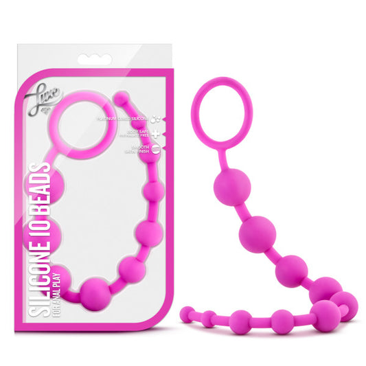 Luxe Silicone 10 Beads Pink 31.75 Cm (12.5'') Anal Beads