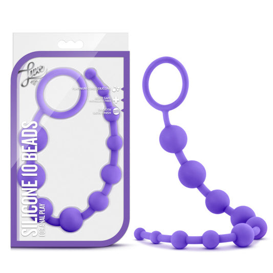 Luxe Silicone 10 Beads Purple 31.75 Cm (12.5'') Anal Beads