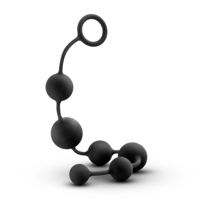 Anal Adventures Platinum Silicone Large Anal Beads Black 40 Cm Large Anal Beads