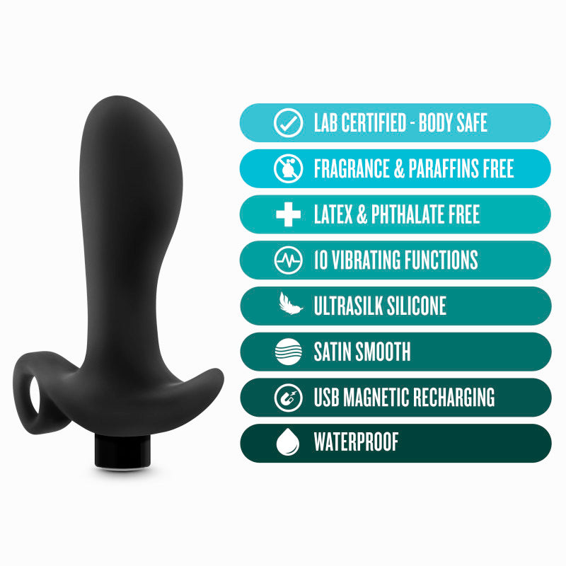 Anal Adventures Platinum Vibrating Prostate Massager 01 Black 10.8 Cm Usb Rechargeable Prostate Massager