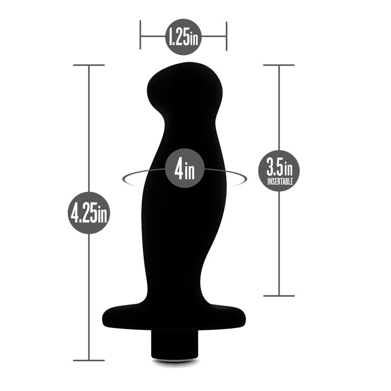 Anal Adventures Platinum Vibrating Prostate Massager 02 Black 10.8 Cm Usb Rechargeable Prostate Massager