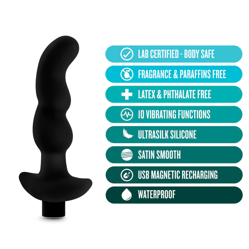 Anal Adventures Platinum Vibrating Prostate Massager 03 Black Usb Rechargeable 15.2 Cm Prostate Massager