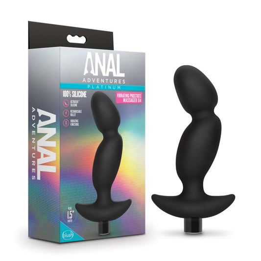 Anal Adventures Platinum Vibrating Prostate Massager 04 Black 16.5 Cm Usb Rechargeable Prostate Massager