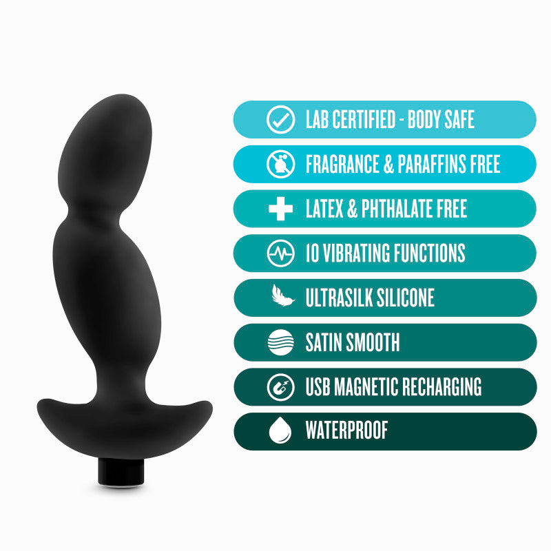 Anal Adventures Platinum Vibrating Prostate Massager 04 Black 16.5 Cm Usb Rechargeable Prostate Massager