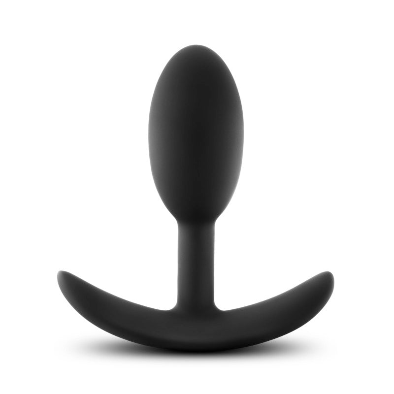 Anal Adventures Platinum Vibra Slim Plug Black 8.9 Cm Small Butt Plug With Internal Ball