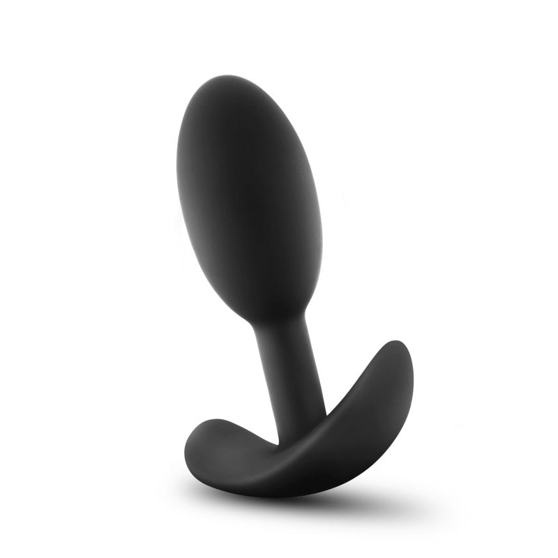 Anal Adventures Platinum Vibra Slim Plug Black 8.9 Cm Small Butt Plug With Internal Ball