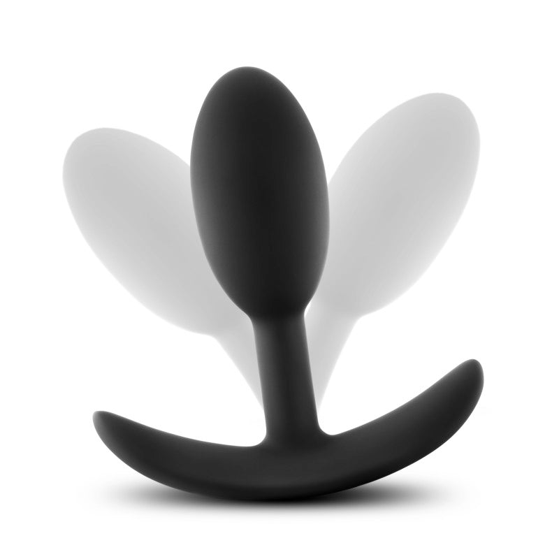 Anal Adventures Platinum Vibra Slim Plug Black 8.9 Cm Small Butt Plug With Internal Ball