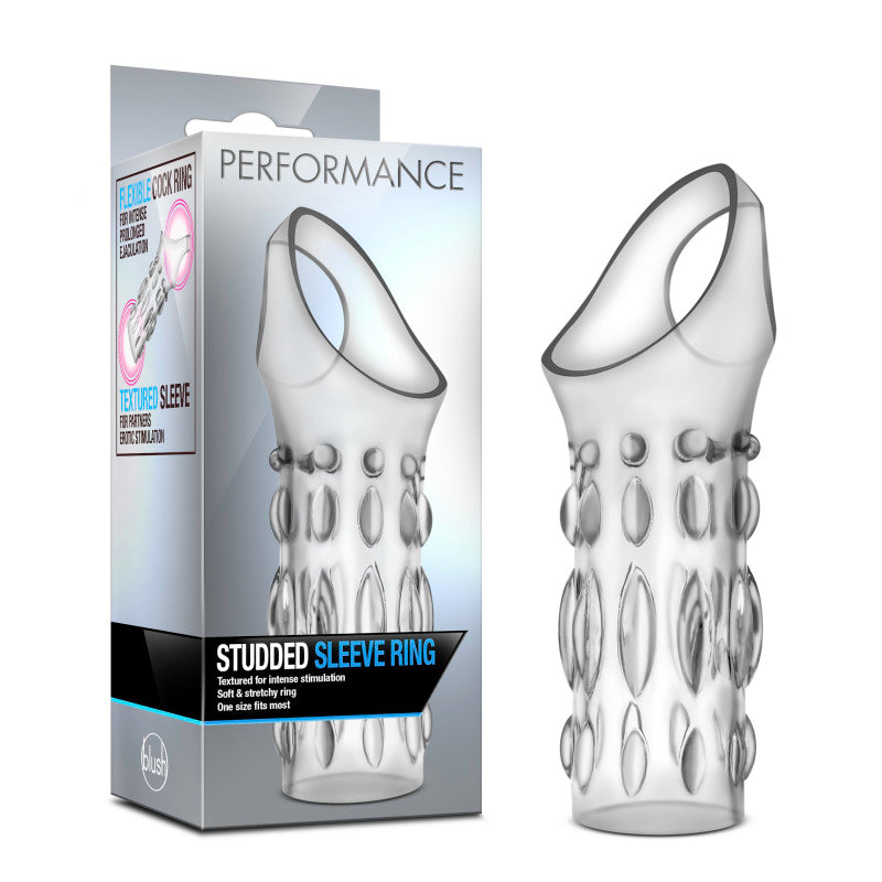 Performance Studded Sleeve Ring Clear Clear Penis Sleeve