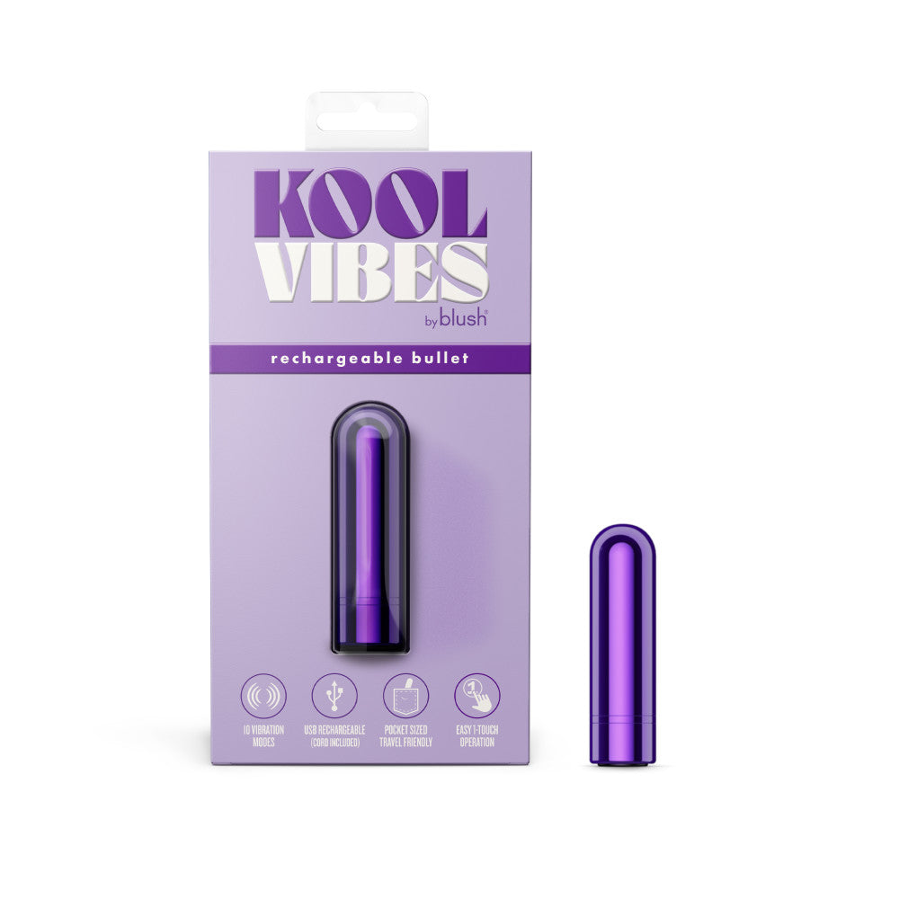 Kool Vibes Rechargeable Mini Bullet Grape Purple 6.4 Cm Usb Rechargeable Bullet