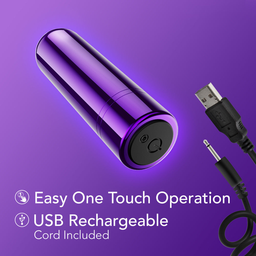 Kool Vibes Rechargeable Mini Bullet Grape Purple 6.4 Cm Usb Rechargeable Bullet