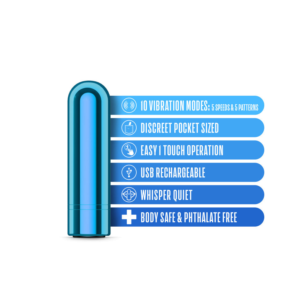 Kool Vibes Rechargeable Mini Bullet Blueberry Blueberry 6.4 Cm Usb Rechargeable Bullet