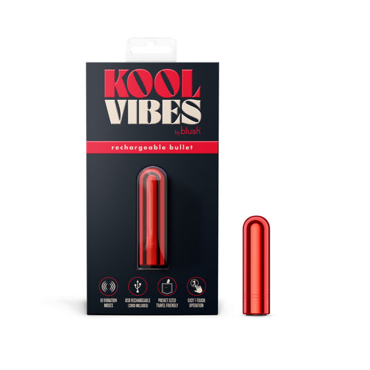 Kool Vibes Rechargeable Mini Bullet Cherry Red 6.4 Cm Usb Rechargeable Bullet