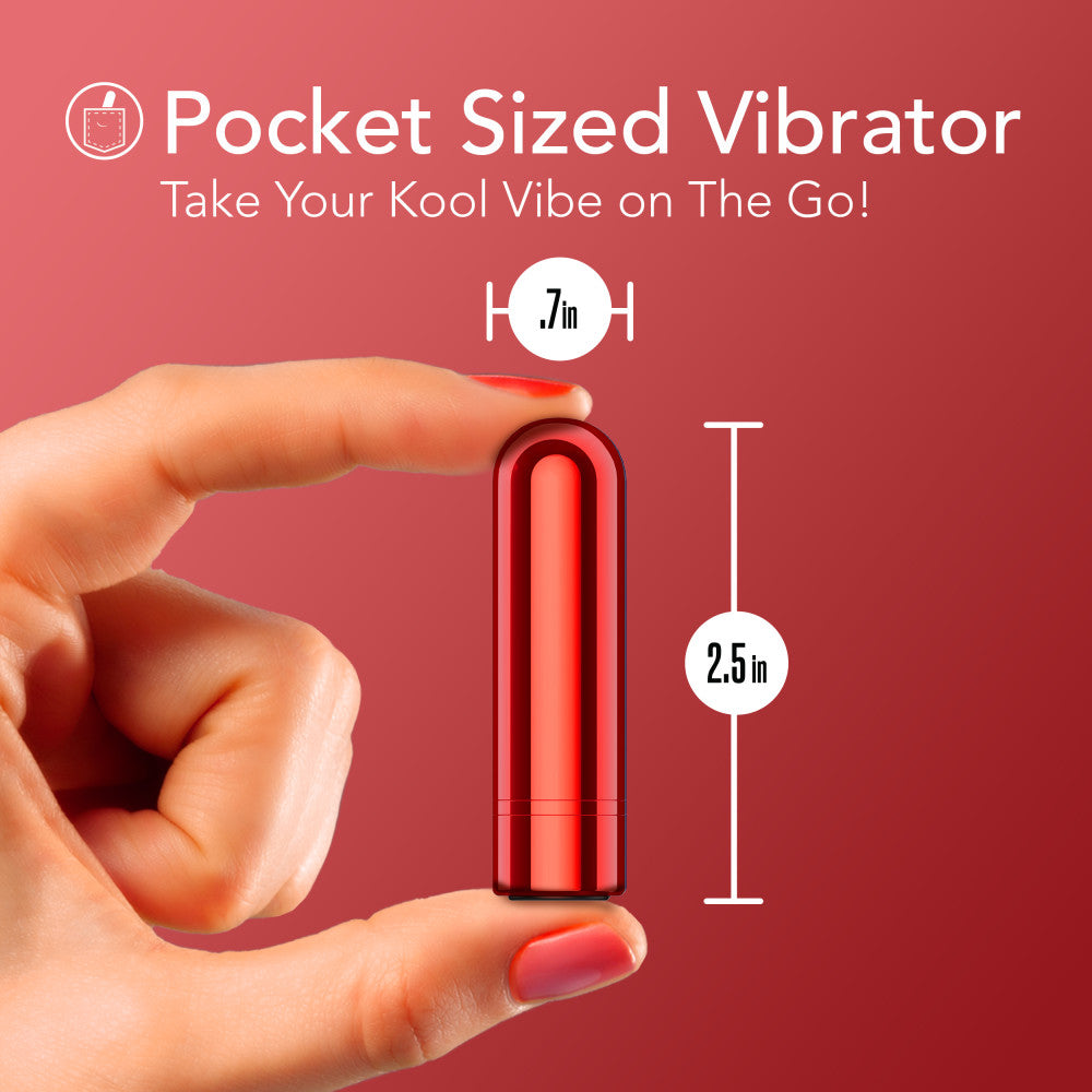 Kool Vibes Rechargeable Mini Bullet Cherry Red 6.4 Cm Usb Rechargeable Bullet