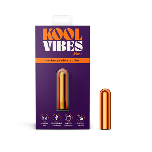 Kool Vibes Rechargeable Mini Bullet Tangerine Orange 6.4 Cm Usb Rechargeable Bullet
