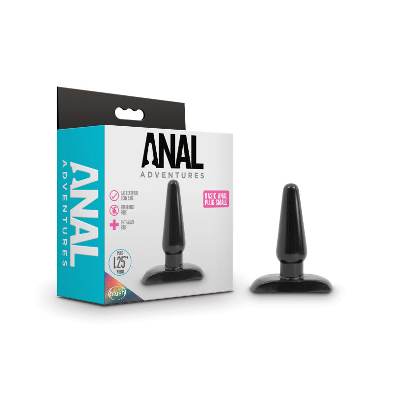 Anal Adventures Basic Anal Plug Small Black 10.8 Cm Butt Plug