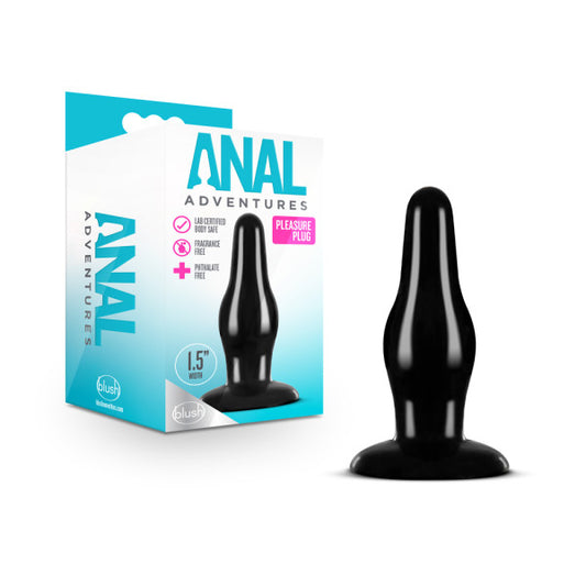 Anal Adventures Pleasure Plug Black 10.8 Cm (4.25'') Butt Plug