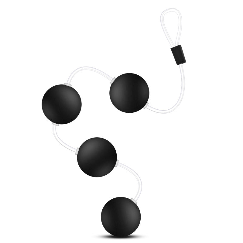 Anal Adventures Pleasure Balls Black Black 38 Cm Anal Balls