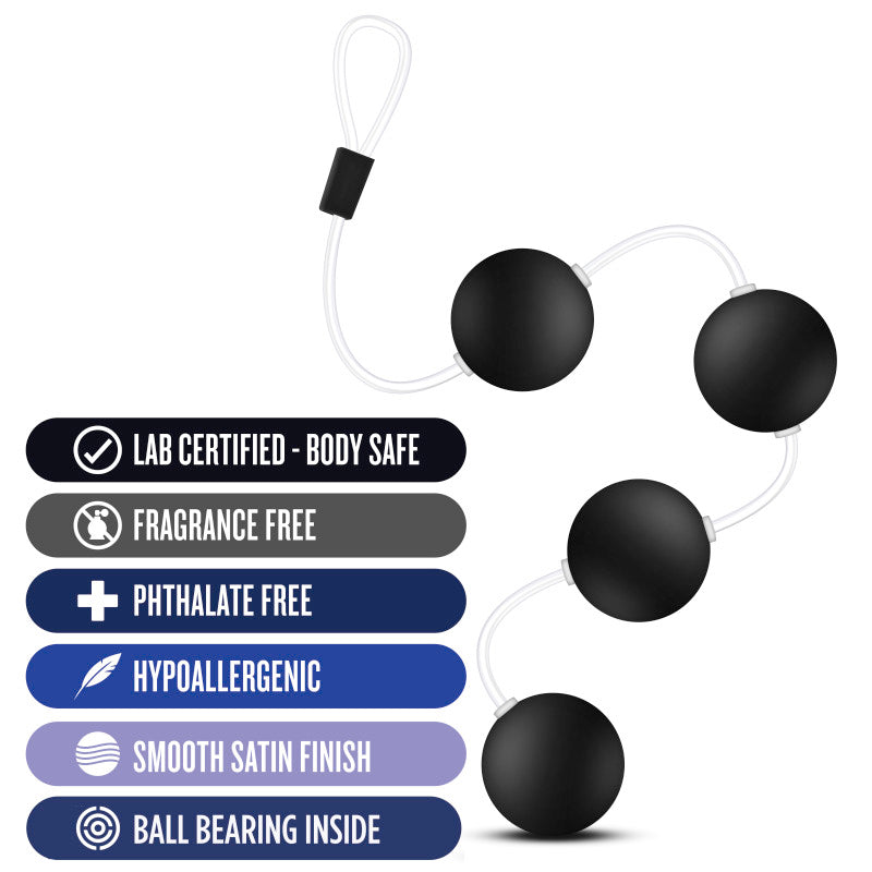 Anal Adventures Pleasure Balls Black Black 38 Cm Anal Balls