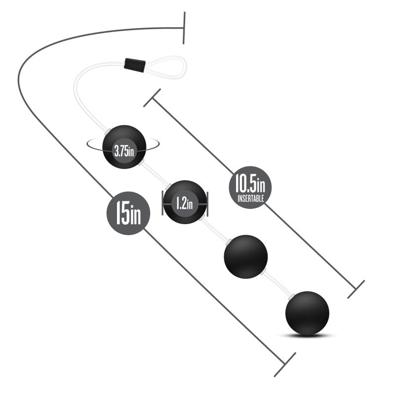 Anal Adventures Pleasure Balls Black Black 38 Cm Anal Balls