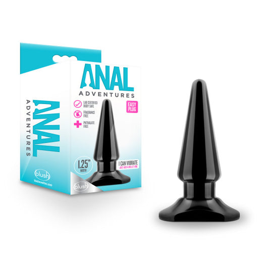 Anal Adventures Easy Plug Black 10.1 Cm (4'') Butt Plug
