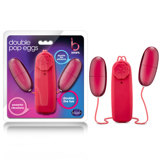 B Yours Double Pop Eggs Cerise Pink Dual Vibrating Eggs