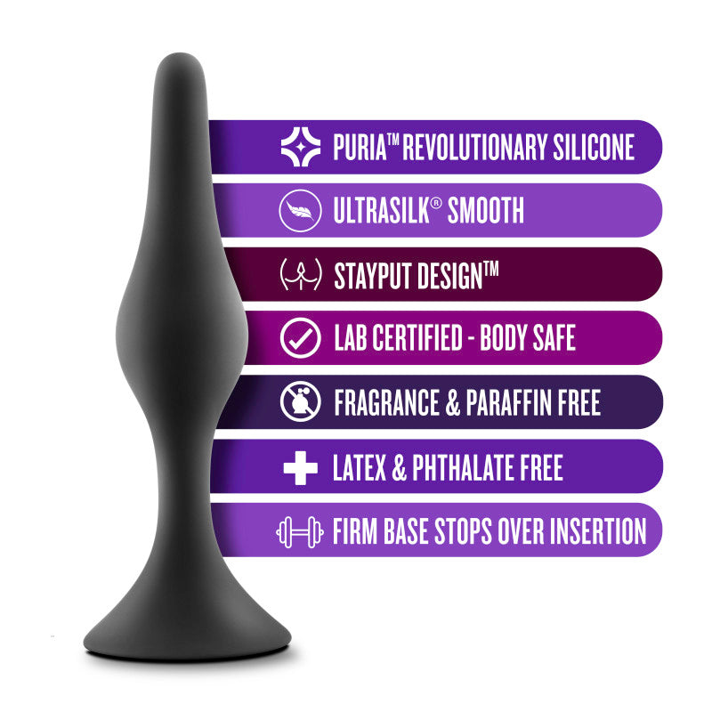 Anal Adventures Platinum Silicone Beginner Plug Kit Black Butt Plug Kit Set Of 3 Sizes