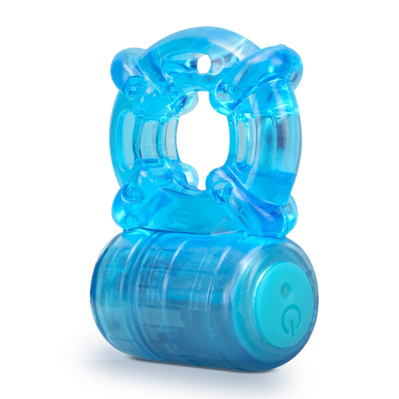 Stay Hard Rechargeable 5 Function Cock Ring Blue Usb Rechargeable Vibrating Cock Ring