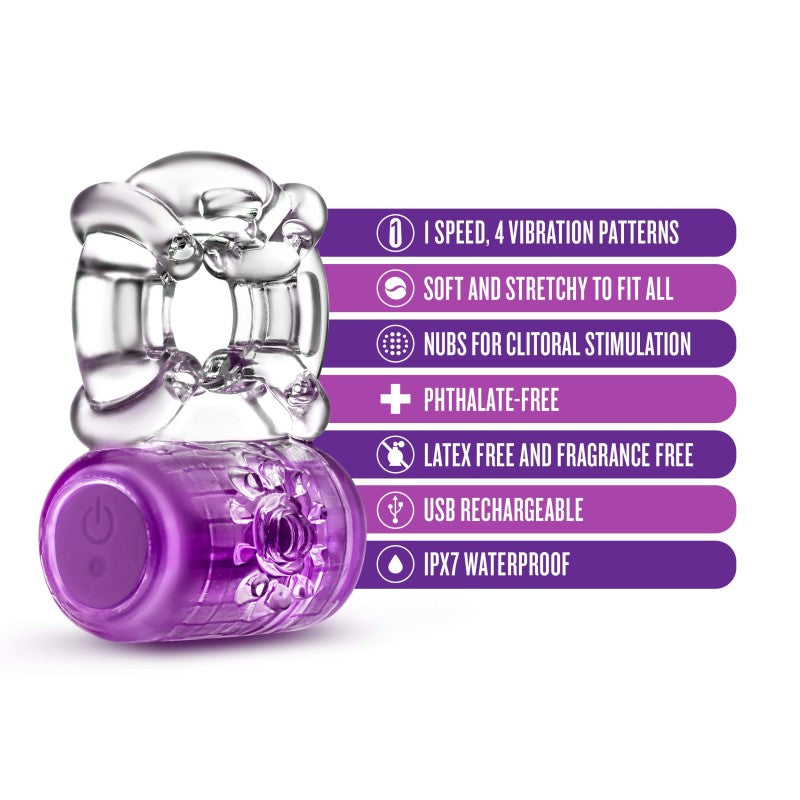 Play With Me Pleaser Rechargeable C Ring Purple Purple Usb Rechargeable Cock Ring