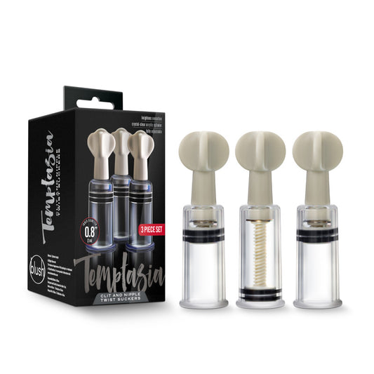 Temptasia Clit & Nipple Twist Suckers Clear Suckers Set Of 3