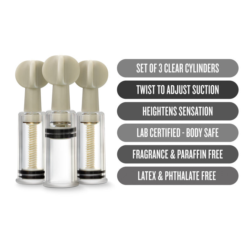 Temptasia Clit & Nipple Twist Suckers Clear Suckers Set Of 3